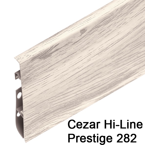 Плинтус Cezar (Цезарь) HI-LINE PRESTIGE 282 (75мм*22мм*2500мм) кабель-канал, мягкий край