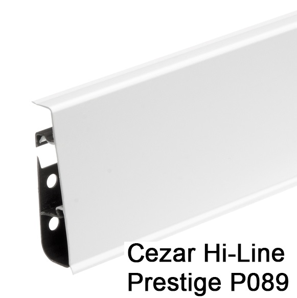 Плинтус Cezar (Цезарь) HI-LINE PRESTIGE 089P Глянцевый (75мм*22мм*2500мм) кабель-канал, мягкий край