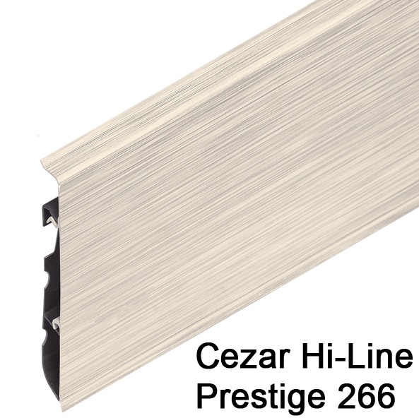 Плинтус Cezar (Цезарь) HI-LINE PRESTIGE 266 (75мм*22мм*2500мм) кабель-канал, мягкий край