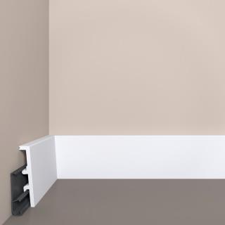 Плинтус XPS Bello Deco (Бэлло Дэко) П-27 (80*20*2000мм) с монтажной планкой, под покраску