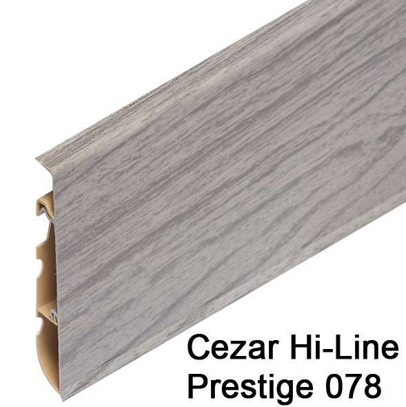 Плинтус Cezar (Цезарь) HI-LINE PRESTIGE 078 (75мм*22мм*2500мм) кабель-канал, мягкий край
