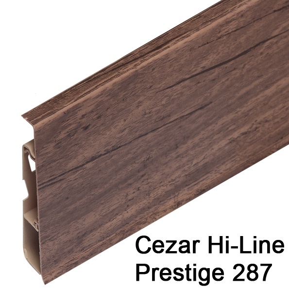 Плинтус Cezar (Цезарь) HI-LINE PRESTIGE 287 (75мм*22мм*2500мм) кабель-канал, мягкий край