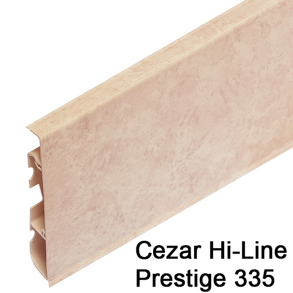 Плинтус Cezar (Цезарь) HI-LINE PRESTIGE 335 (75мм*22мм*2500мм) кабель-канал, мягкий край