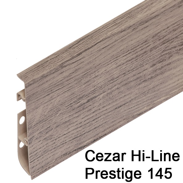 Плинтус Cezar (Цезарь) HI-LINE PRESTIGE 145 (75мм*22мм*2500мм) кабель-канал, мягкий край