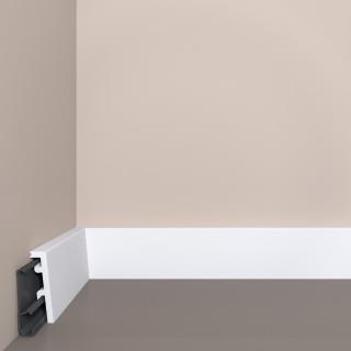 Плинтус XPS Bello Deco (Бэлло Дэко) П-23 (60*20*2000мм) с монтажной планкой, под покраску