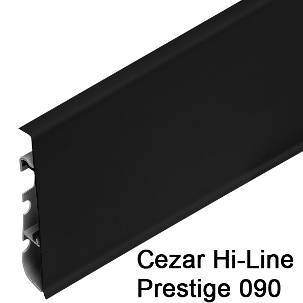 Плинтус Cezar (Цезарь) HI-LINE PRESTIGE 090 (75мм*22мм*2500мм) кабель-канал, мягкий край