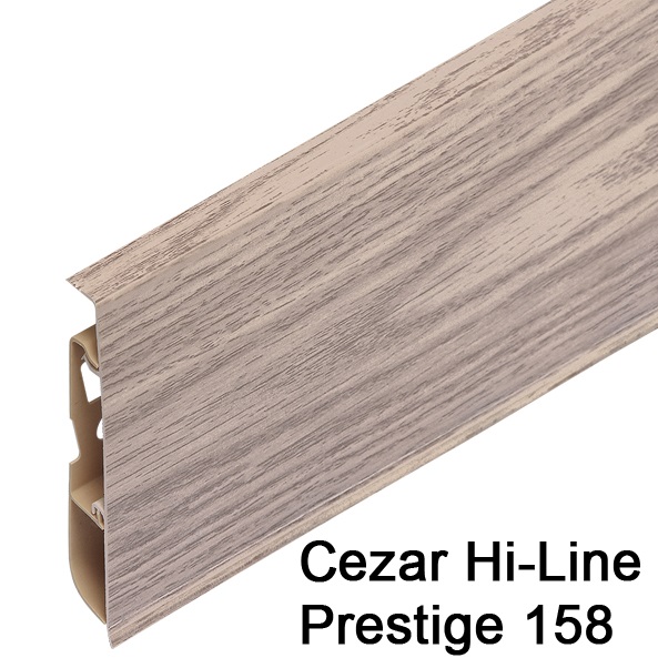 Плинтус Cezar (Цезарь) HI-LINE PRESTIGE 158 (75мм*22мм*2500мм) кабель-канал, мягкий край