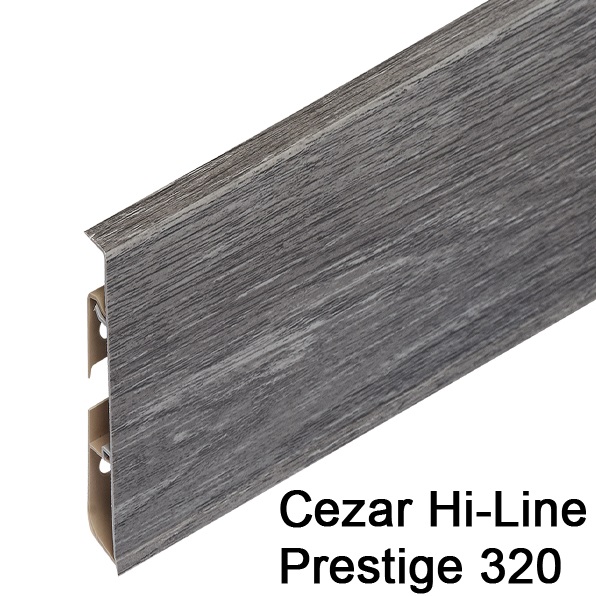 Плинтус Cezar (Цезарь) HI-LINE PRESTIGE 320 (75мм*22мм*2500мм) кабель-канал, мягкий край