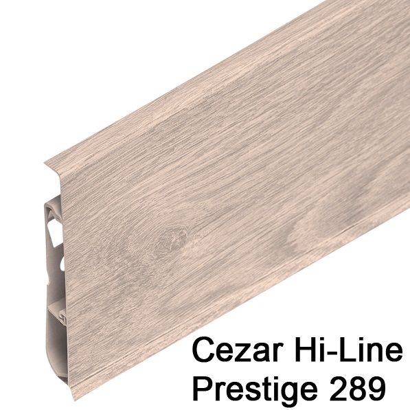 Плинтус Cezar (Цезарь) HI-LINE PRESTIGE 289 (75мм*22мм*2500мм) кабель-канал, мягкий край