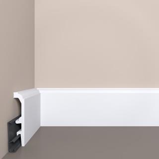 Плинтус XPS Bello Deco (Бэлло Дэко) П-24 (100*20*2000мм) с монтажной планкой, под покраску