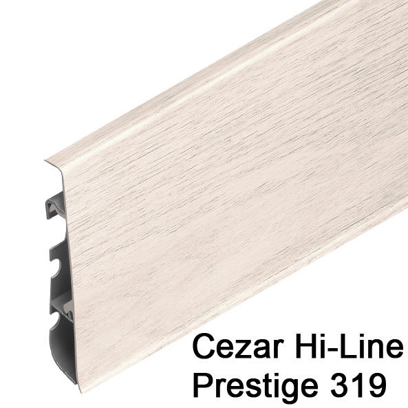 Плинтус Cezar (Цезарь) HI-LINE PRESTIGE 319 (75мм*22мм*2500мм) кабель-канал, мягкий край