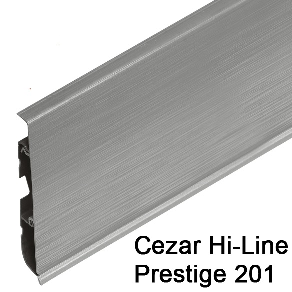 Плинтус Cezar (Цезарь) HI-LINE PRESTIGE 201 (75мм*22мм*2500мм) кабель-канал, мягкий край