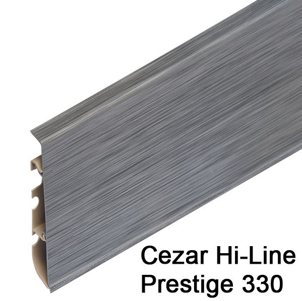 Плинтус Cezar (Цезарь) HI-LINE PRESTIGE 330 (75мм*22мм*2500мм) кабель-канал, мягкий край