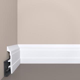 Плинтус XPS Bello Deco (Бэлло Дэко) П-26 (100*20*2000мм) с монтажной планкой, под покраску