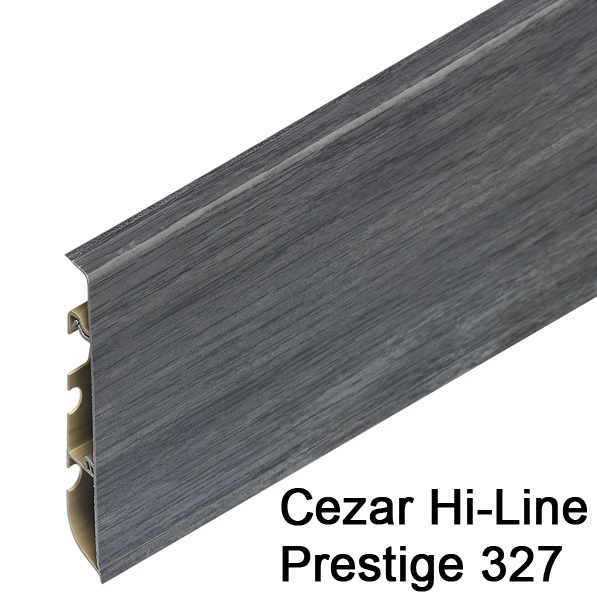 Плинтус Cezar (Цезарь) HI-LINE PRESTIGE 327 (75мм*22мм*2500мм) кабель-канал, мягкий край