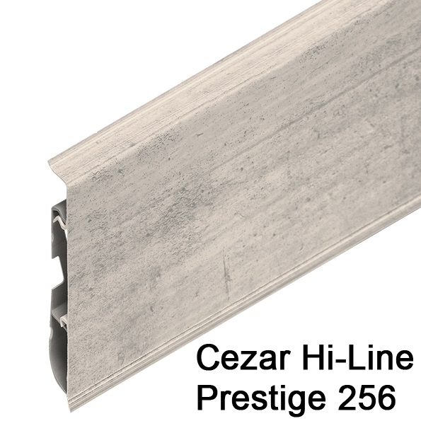 Плинтус Cezar (Цезарь) HI-LINE PRESTIGE 256 (75мм*22мм*2500мм) кабель-канал, мягкий край