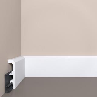 Плинтус XPS Bello Deco (Бэлло Дэко) П-22 (90*20*2000мм) с монтажной планкой, под покраску