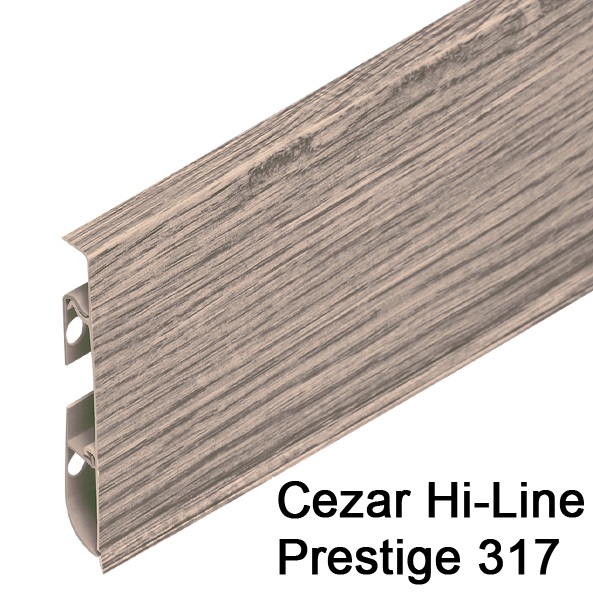 Плинтус Cezar (Цезарь) HI-LINE PRESTIGE 317 (75мм*22мм*2500мм) кабель-канал, мягкий край