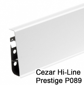 Плинтус Cezar (Цезарь) HI-LINE PRESTIGE 089P Глянцевый (75мм*22мм*2500мм) кабель-канал, мягкий край