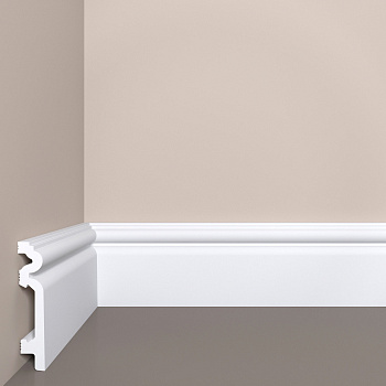 Плинтус XPS Bello Deco (Бэлло Дэко) П-14 (90*19*2000мм) грунтованный, под покраску