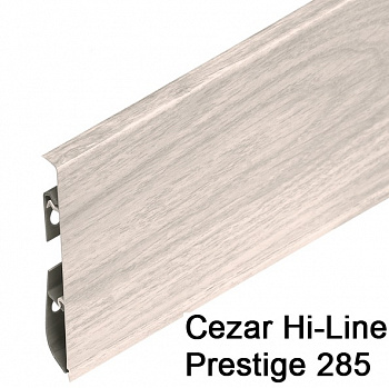 Плинтус Cezar (Цезарь) HI-LINE PRESTIGE 285 (75мм*22мм*2500мм) кабель-канал, мягкий край
