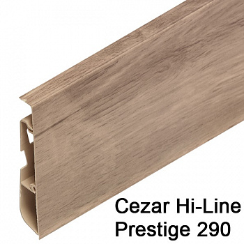 Плинтус Cezar (Цезарь) HI-LINE PRESTIGE 290 (75мм*22мм*2500мм) кабель-канал, мягкий край