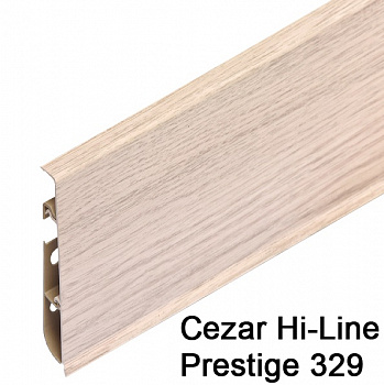 Плинтус Cezar (Цезарь) HI-LINE PRESTIGE 329 (75мм*22мм*2500мм) кабель-канал, мягкий край