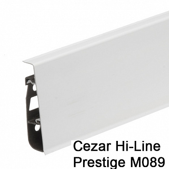 Плинтус Cezar (Цезарь) HI-LINE PRESTIGE 089М Матовый (75мм*22мм*2500мм) кабель-канал, мягкий край