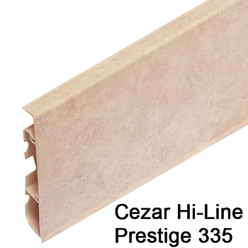 Плинтус Cezar (Цезарь) HI-LINE PRESTIGE 335 (75мм*22мм*2500мм) кабель-канал, мягкий край
