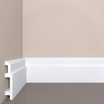 Плинтус XPS Bello Deco (Бэлло Дэко) П-10 (100*20*2000мм) грунтованный, под покраску