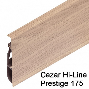 Плинтус Cezar (Цезарь) HI-LINE PRESTIGE 175 (75мм*22мм*2500мм) кабель-канал, мягкий край