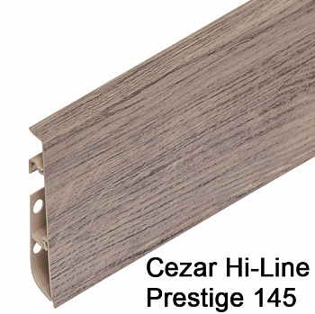 Плинтус Cezar (Цезарь) HI-LINE PRESTIGE 145 (75мм*22мм*2500мм) кабель-канал, мягкий край