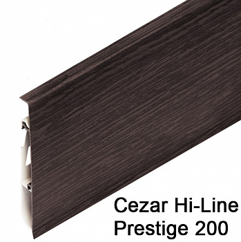 Плинтус Cezar (Цезарь) HI-LINE PRESTIGE 200 (75мм*22мм*2500мм) кабель-канал, мягкий край