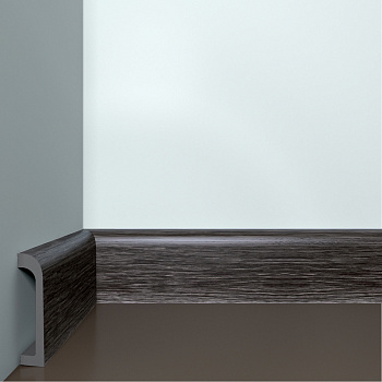 Плинтус ИКСПС Бэлло Дэко/ XPS Bello Deco ПЛ-16 Графитовый Массив (80*19*2000мм)