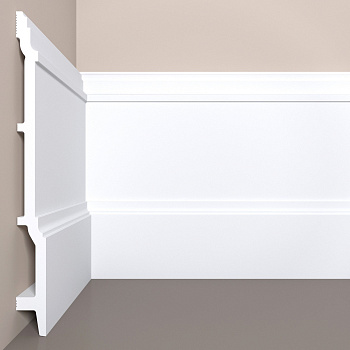 Плинтус XPS Bello Deco (Бэлло Дэко) П-17 (250*23*2000мм) грунтованный, под покраску