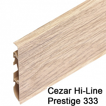 Плинтус Cezar (Цезарь) HI-LINE PRESTIGE 333 (75мм*22мм*2500мм) кабель-канал, мягкий край