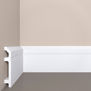 Плинтус XPS Bello Deco (Бэлло Дэко) П-12 (120*20*2000мм) грунтованный, под покраску