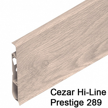 Плинтус Cezar (Цезарь) HI-LINE PRESTIGE 289 (75мм*22мм*2500мм) кабель-канал, мягкий край