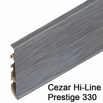 Плинтус Cezar (Цезарь) HI-LINE PRESTIGE 330 (75мм*22мм*2500мм) кабель-канал, мягкий край