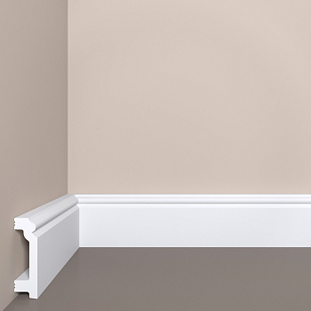 Плинтус XPS Bello Deco (Бэлло Дэко) П-7 (70*20*2000мм) грунтованный, под покраску