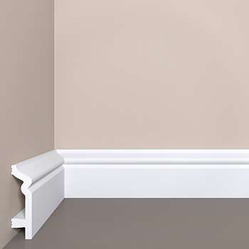 Плинтус XPS Bello Deco (Бэлло Дэко) П-2 (80*22*2000мм) грунтованный, под покраску