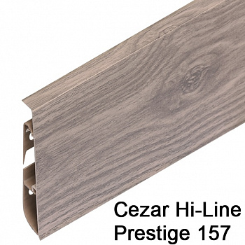 Плинтус Cezar (Цезарь) HI-LINE PRESTIGE 157 (75мм*22мм*2500мм) кабель-канал, мягкий край