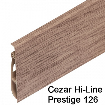 Плинтус Cezar (Цезарь) HI-LINE PRESTIGE 126 (75мм*22мм*2500мм) кабель-канал, мягкий край