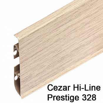 Плинтус Cezar (Цезарь) HI-LINE PRESTIGE 328 (75мм*22мм*2500мм) кабель-канал, мягкий край