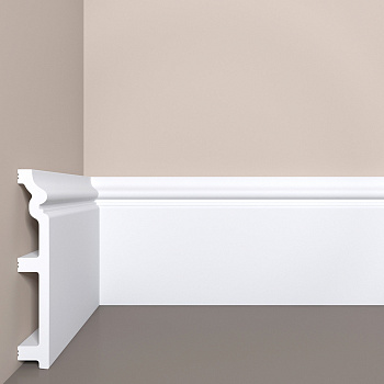 Плинтус XPS Bello Deco (Бэлло Дэко) П-9 (140*22*2000мм) грунтованный, под покраску