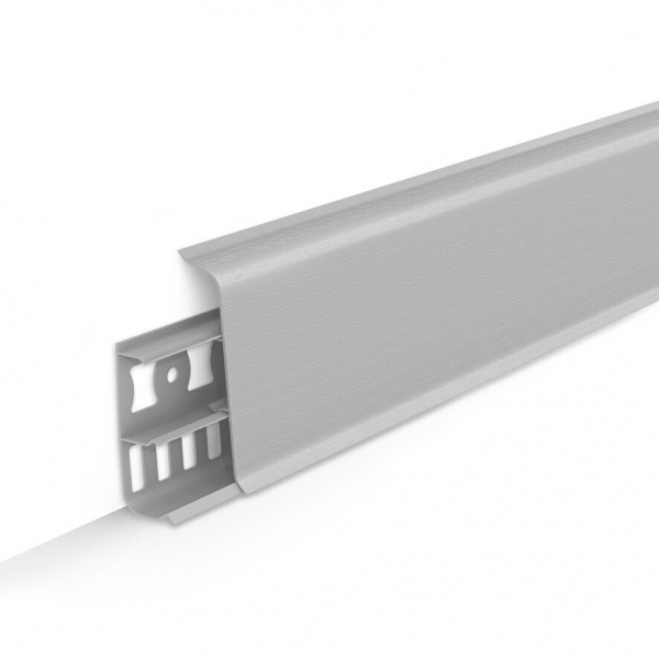 Плинтус Ideal DECONIKA (Идеал Деконика) 85 002 Светло-Серый (85*22*2200мм) кабель-канал